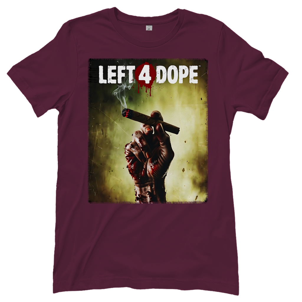 Left 4 Dope Left 4 Dead Zombie Joint Weed - Damen T-Shirt Burgundy