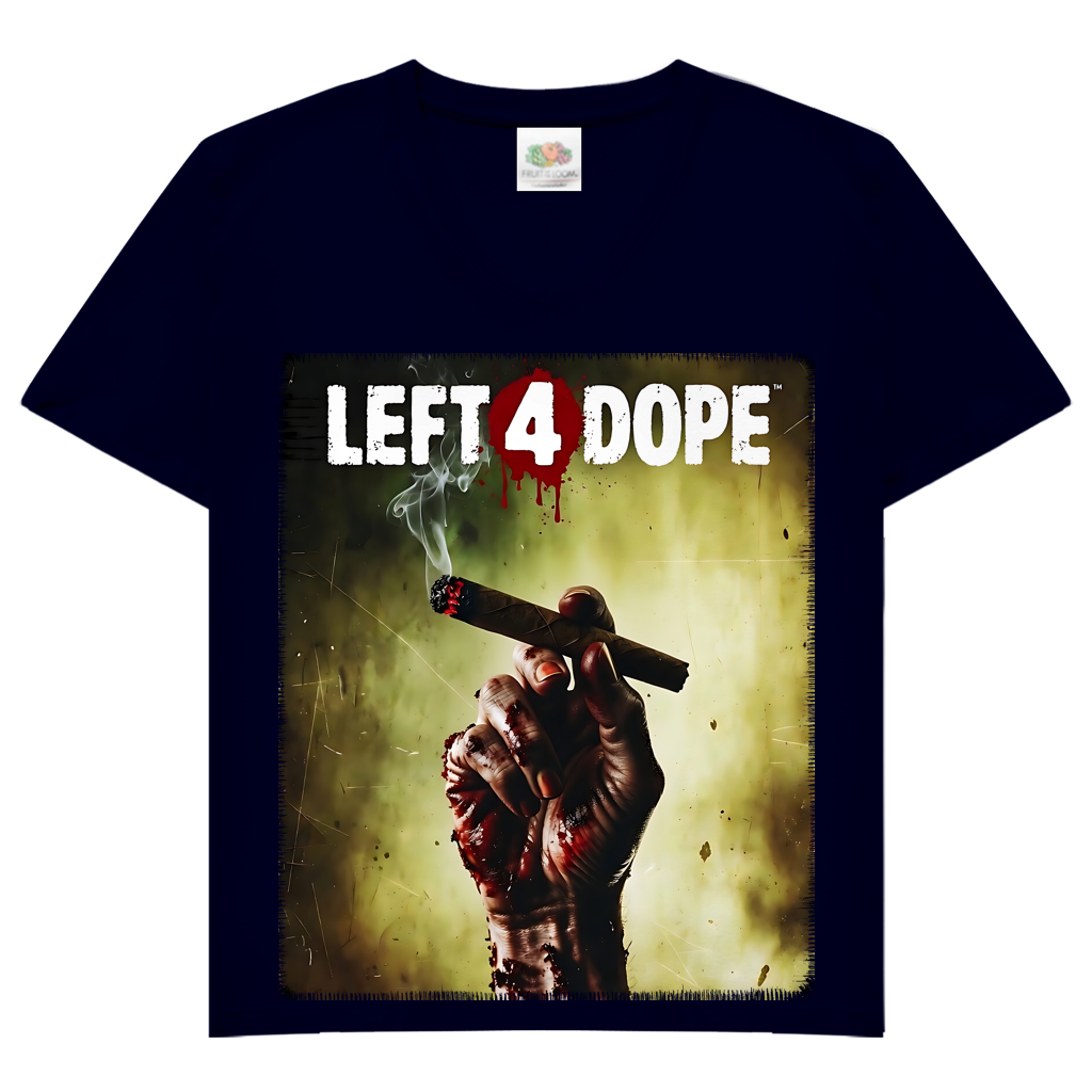 Left 4 Dope Left 4 Dead Zombie Joint Weed - Damen V-Neck T-Shirt Deep Navy