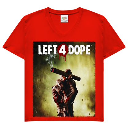 Left 4 Dope Left 4 Dead Zombie Joint Weed - Damen V-Neck T-Shirt Red