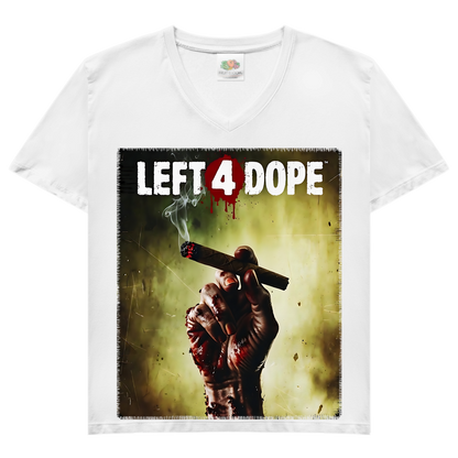 Left 4 Dope Left 4 Dead Zombie Joint Weed - Damen V-Neck T-Shirt White
