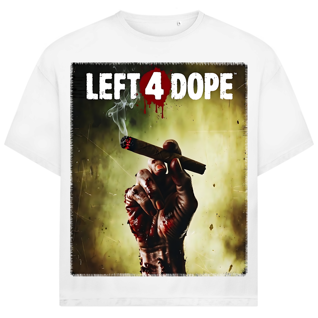 Left 4 Dope Left 4 Dead Zombie Joint Weed - Jack and Jones Oversize T-Shirt White
