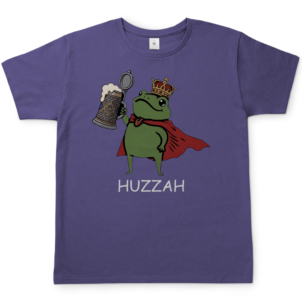 Froschkönig mit Bier HUZZAH - Herren T-Shirt Millennial Lilac