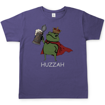 Froschkönig mit Bier HUZZAH - Herren T-Shirt Millennial Lilac