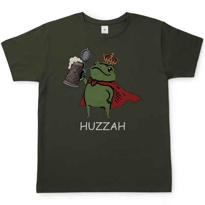 Froschkönig mit Bier HUZZAH - Herren T-Shirt Urban Khaki