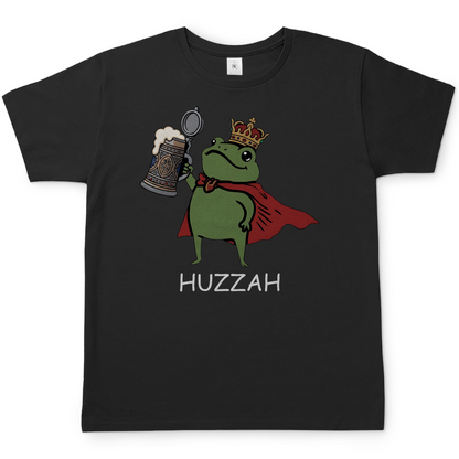 Froschkönig mit Bier HUZZAH - Herren T-Shirt Black