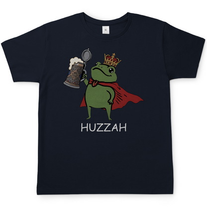 Froschkönig mit Bier HUZZAH - Herren T-Shirt Navy