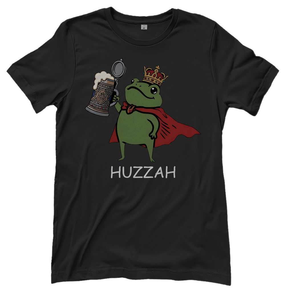 Froschkönig mit Bier HUZZAH - Damen T-Shirt Black