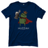 Froschkönig mit Bier HUZZAH - Damen T-Shirt Navy