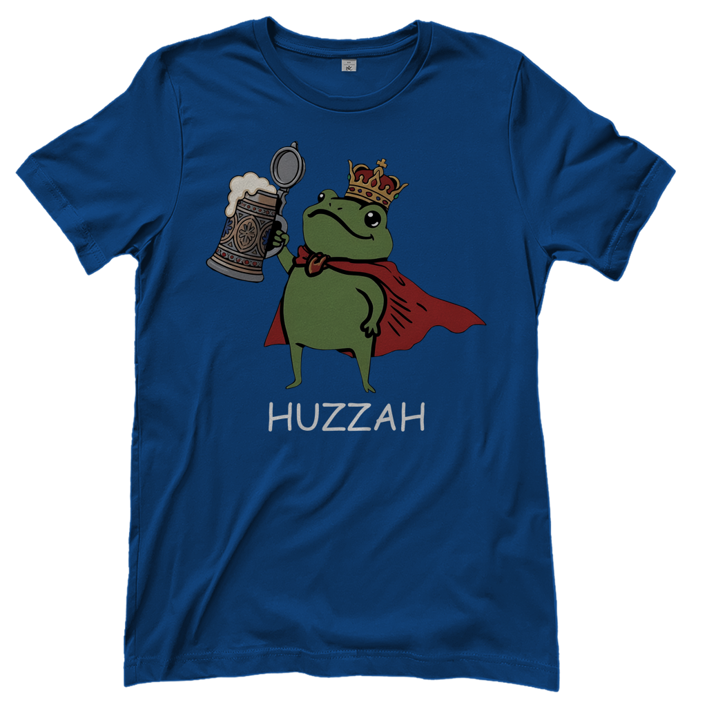 Froschkönig mit Bier HUZZAH - Damen T-Shirt Royal Blue
