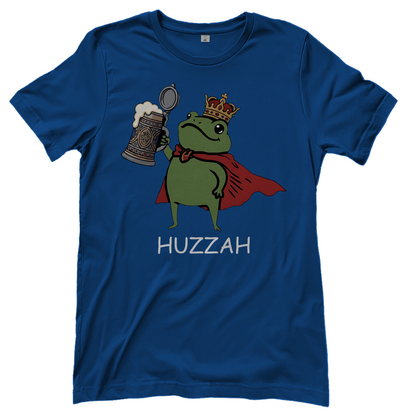 Froschkönig mit Bier HUZZAH - Damen T-Shirt Royal Blue