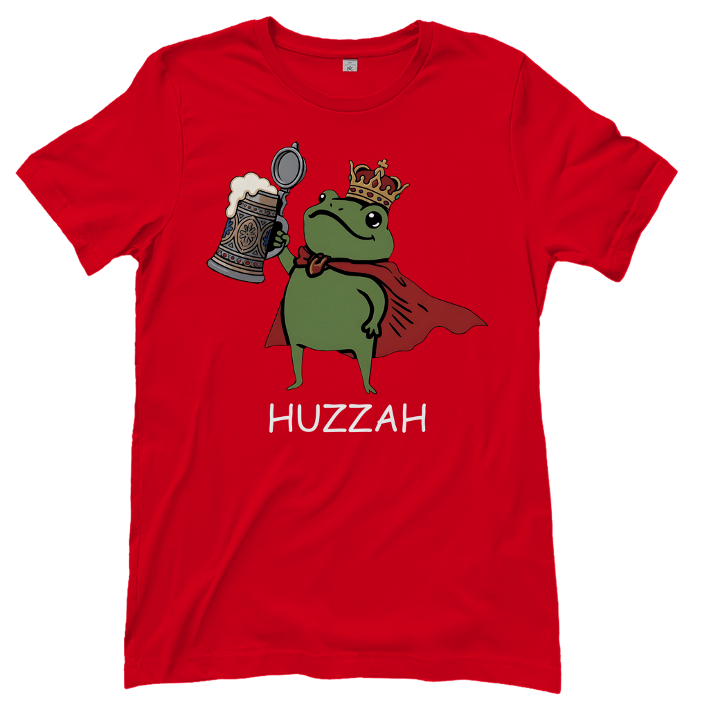 Froschkönig mit Bier HUZZAH - Damen T-Shirt Red