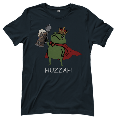 Froschkönig mit Bier HUZZAH - Damen T-Shirt Dark Grey Solid