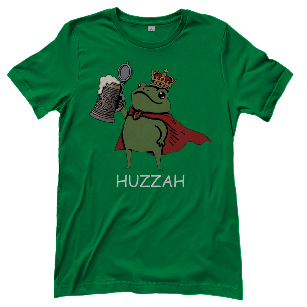 Froschkönig mit Bier HUZZAH - Damen T-Shirt Kelly Green