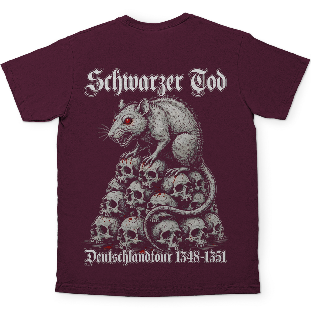 Schwarzer Tod Deutschlandtour 1348-1351 - Herren T-Shirt Burgundy