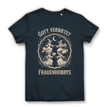 Gott verbietet Frauenhobbys Hexen - Damen Premium Bio T-Shirt Dark Grey