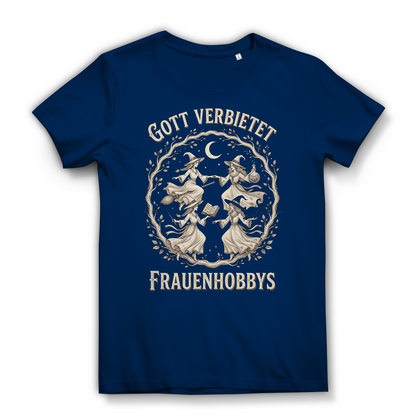 Gott verbietet Frauenhobbys Hexen - Damen Premium Bio T-Shirt Navy