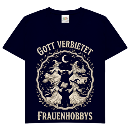 Gott verbietet Frauenhobbys Hexen - Damen V-Neck T-Shirt Deep Navy