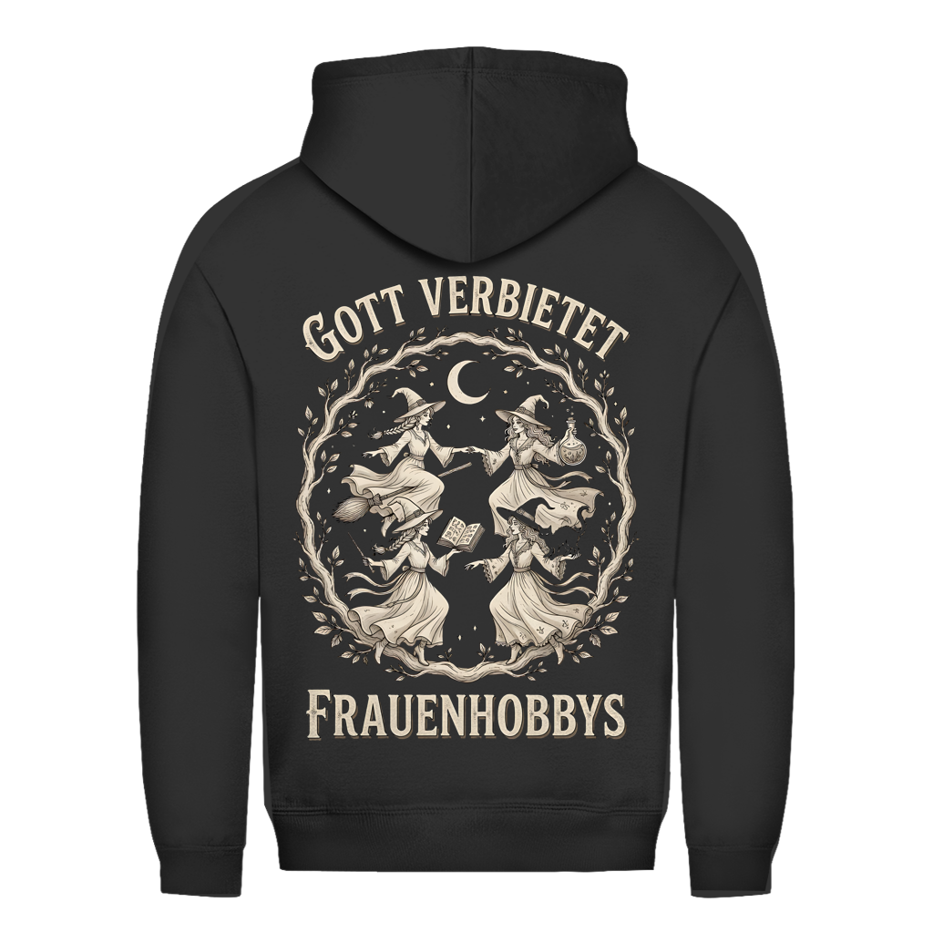 Gott verbietet Frauenhobbys Hexen - Damen Hoodie Jet Black