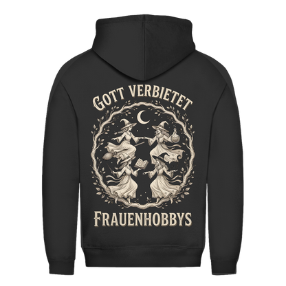 Gott verbietet Frauenhobbys Hexen - Damen Hoodie Jet Black
