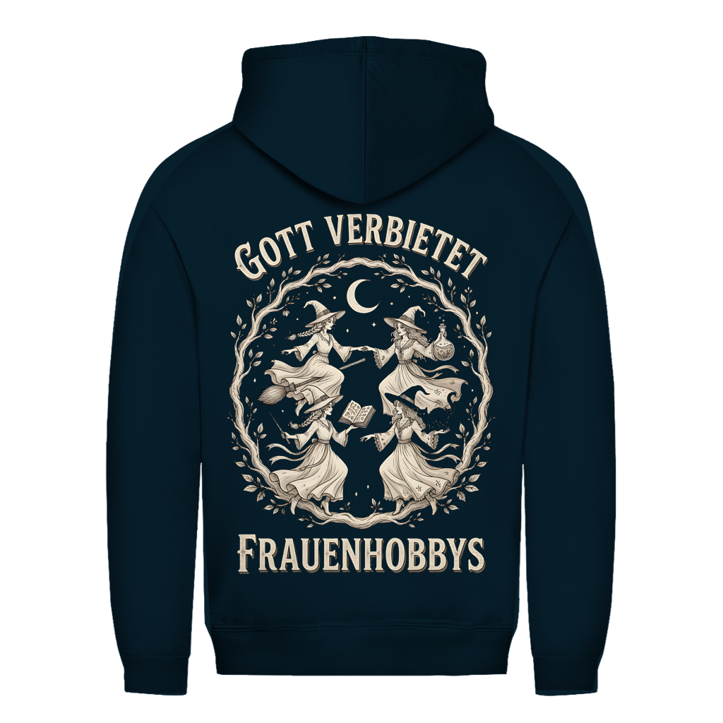 Gott verbietet Frauenhobbys Hexen - Damen Hoodie New French Navy