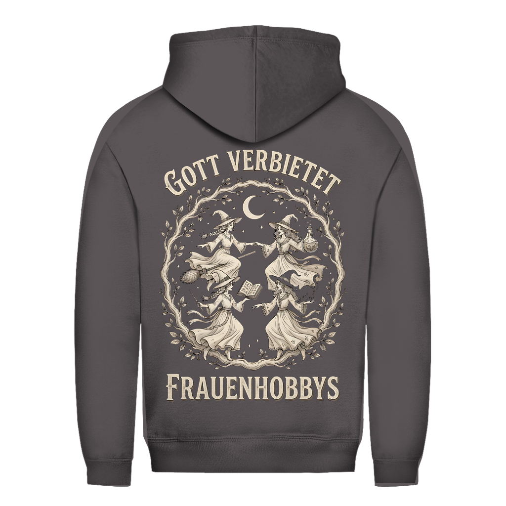 Gott verbietet Frauenhobbys Hexen - Damen Hoodie Charcoal (Heather)