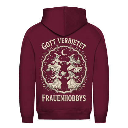 Gott verbietet Frauenhobbys Hexen - Damen Hoodie Burgundy