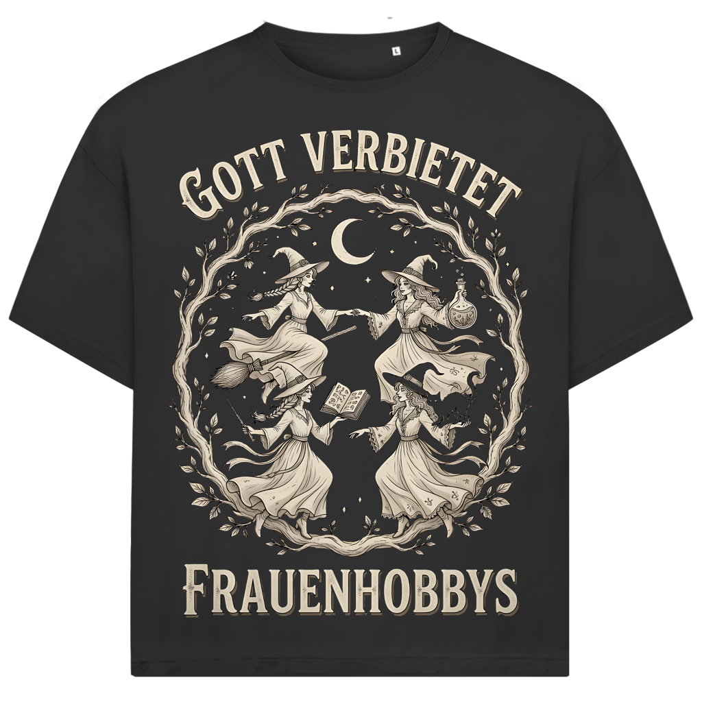 Gott verbietet Frauenhobbys Hexen - Jack and Jones Oversize T-Shirt Black