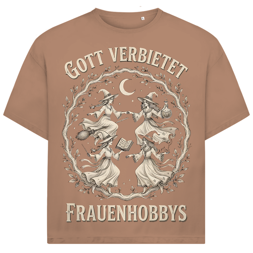 Gott verbietet Frauenhobbys Hexen - Jack and Jones Oversize T-Shirt Warm Taupe