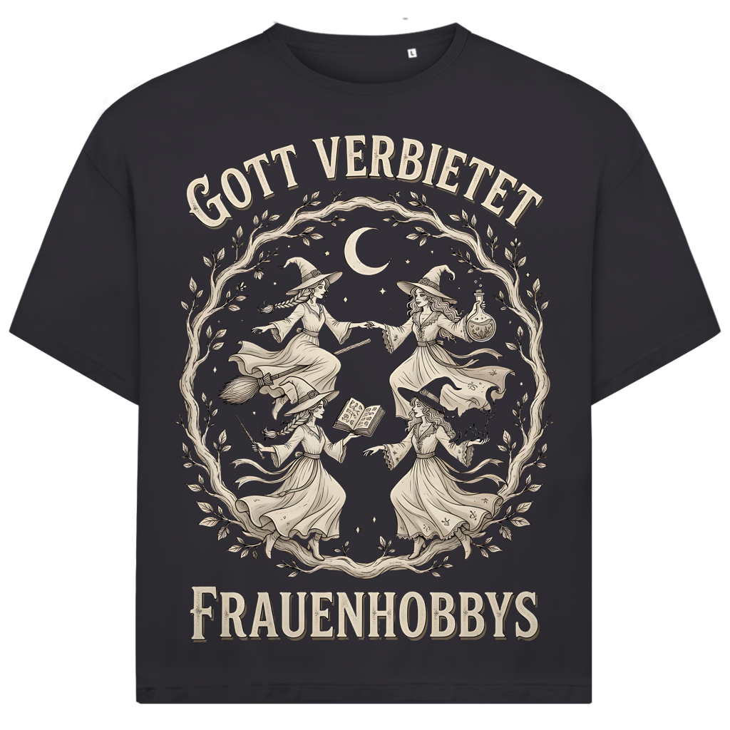 Gott verbietet Frauenhobbys Hexen - Jack and Jones Oversize T-Shirt Asphalt