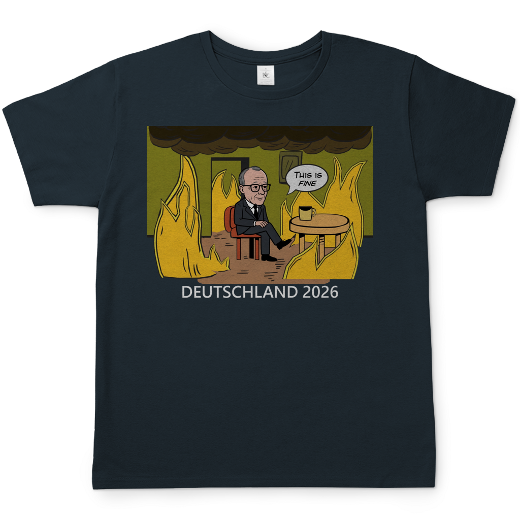 This is Fine Bundeskanzler Deutschland 2026 Meme - Herren T-Shirt Dark Grey Solid