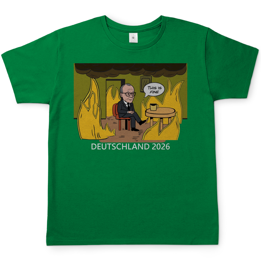 This is Fine Bundeskanzler Deutschland 2026 Meme - Herren T-Shirt Kelly Green