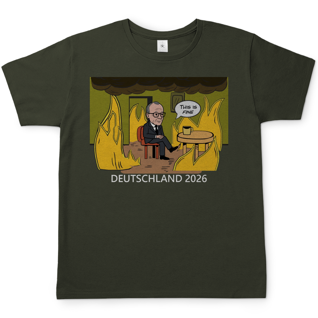 This is Fine Bundeskanzler Deutschland 2026 Meme - Herren T-Shirt Urban Khaki