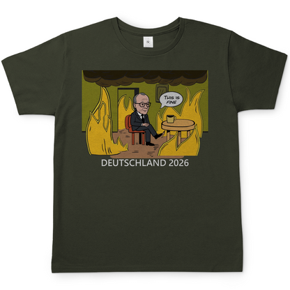 This is Fine Bundeskanzler Deutschland 2026 Meme - Herren T-Shirt Urban Khaki