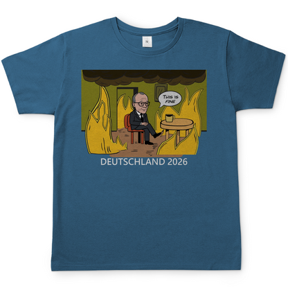 This is Fine Bundeskanzler Deutschland 2026 Meme - Herren T-Shirt Stone Blue