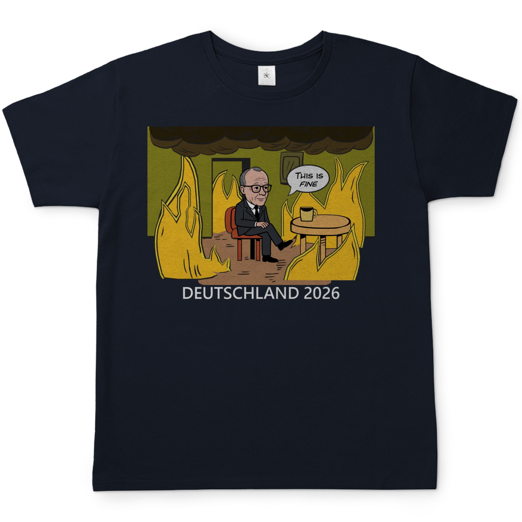 This is Fine Bundeskanzler Deutschland 2026 Meme - Herren T-Shirt Navy