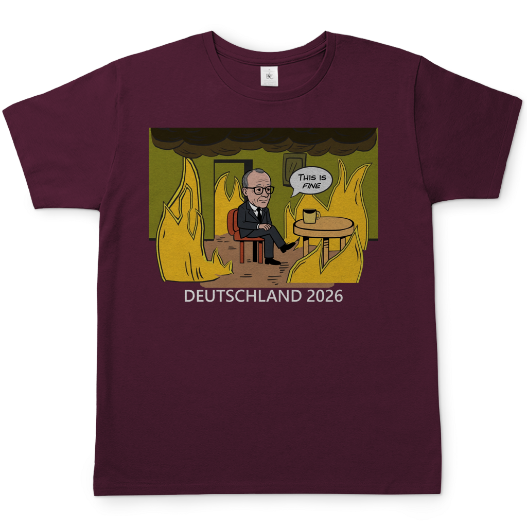 This is Fine Bundeskanzler Deutschland 2026 Meme - Herren T-Shirt Burgundy