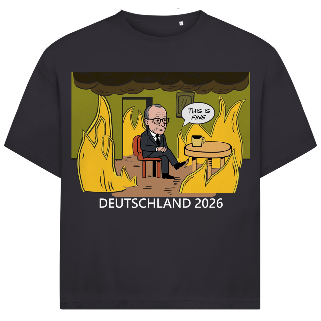 This is Fine Bundeskanzler Deutschland 2026 Meme - Jack and Jones Oversize T-Shirt Asphalt