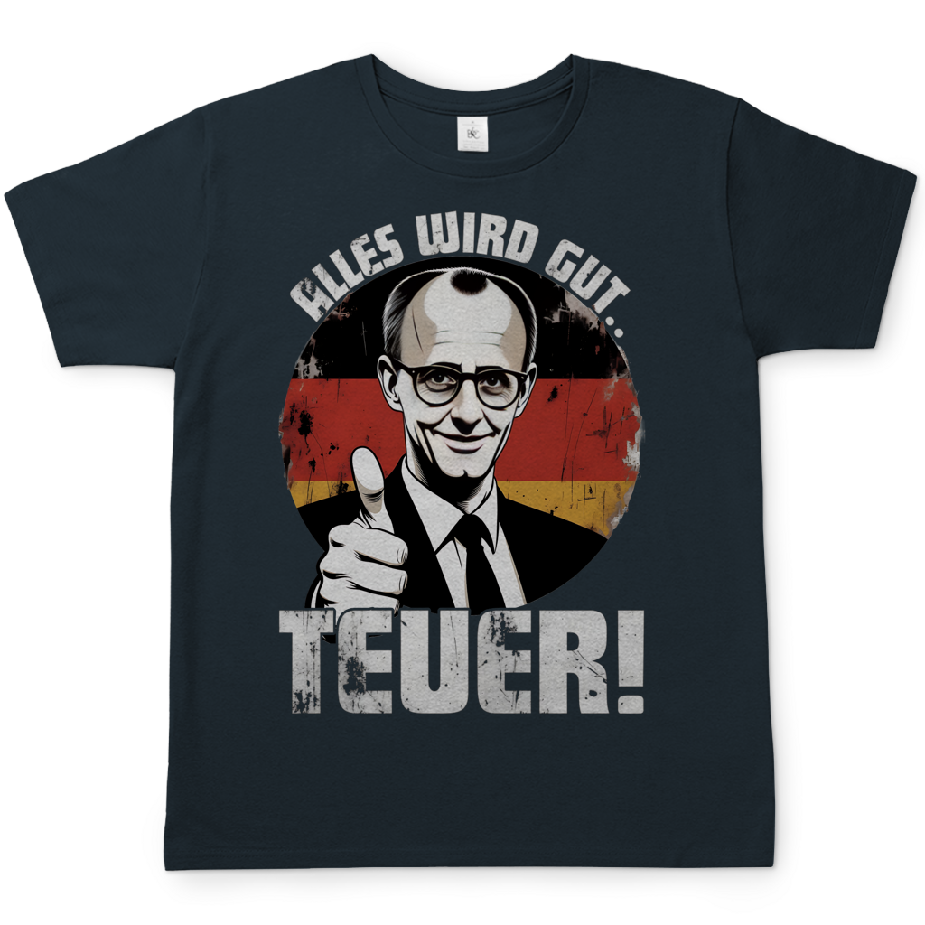Alles wird gut Teuer - Herren T-Shirt Dark Grey Solid