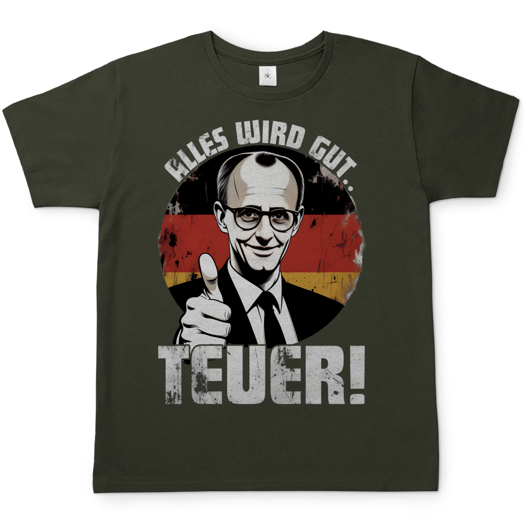 Alles wird gut Teuer - Herren T-Shirt Urban Khaki