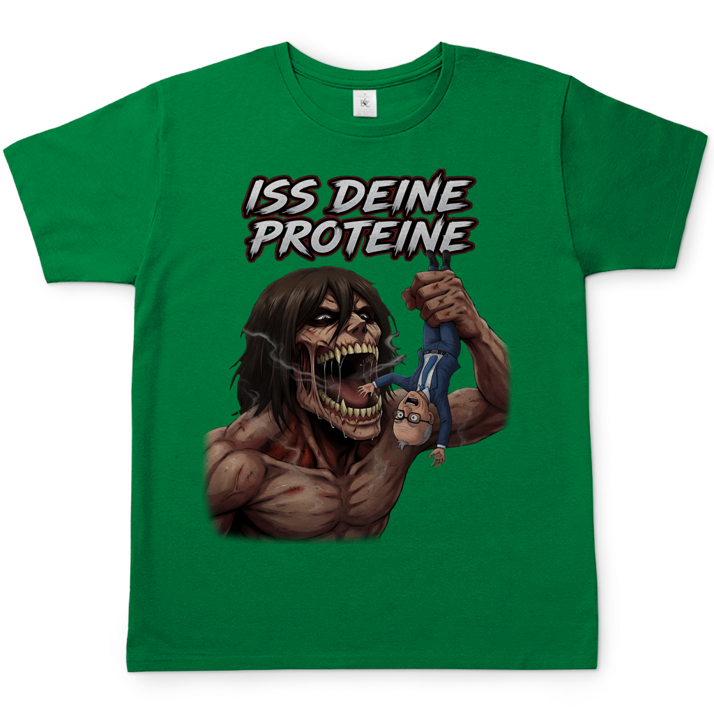 Iss deine Proteine Attack on Titan Merz - Herren T-Shirt Kelly Green