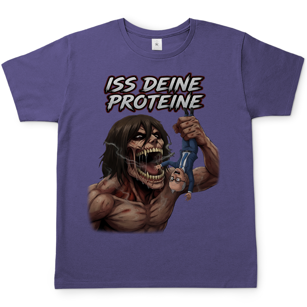 Iss deine Proteine Attack on Titan Merz - Herren T-Shirt Millennial Lilac