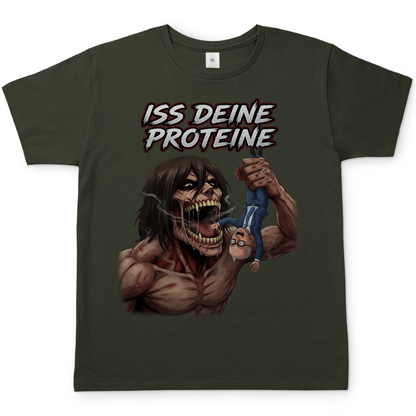 Iss deine Proteine Attack on Titan Merz - Herren T-Shirt Urban Khaki