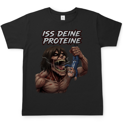 Iss deine Proteine Attack on Titan Merz - Herren T-Shirt Black