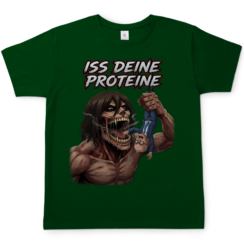 Iss deine Proteine Attack on Titan Merz - Herren T-Shirt Bottle Green