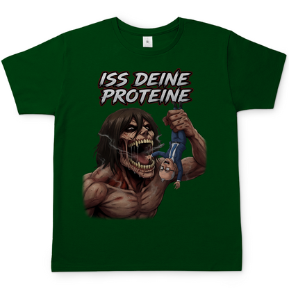 Iss deine Proteine Attack on Titan Merz - Herren T-Shirt Bottle Green