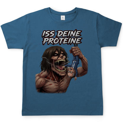 Iss deine Proteine Attack on Titan Merz - Herren T-Shirt Stone Blue