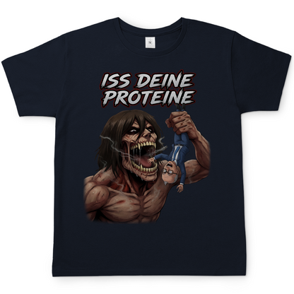 Iss deine Proteine Attack on Titan Merz - Herren T-Shirt Navy