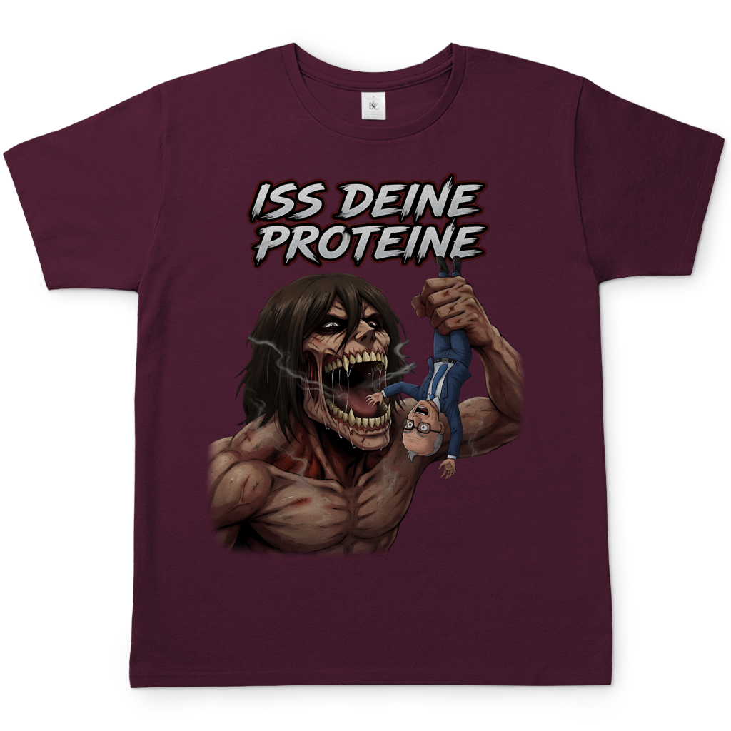 Iss deine Proteine Attack on Titan Merz - Herren T-Shirt Burgundy