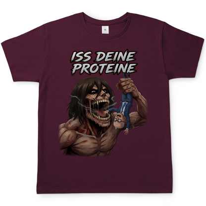 Iss deine Proteine Attack on Titan Merz - Herren T-Shirt Burgundy