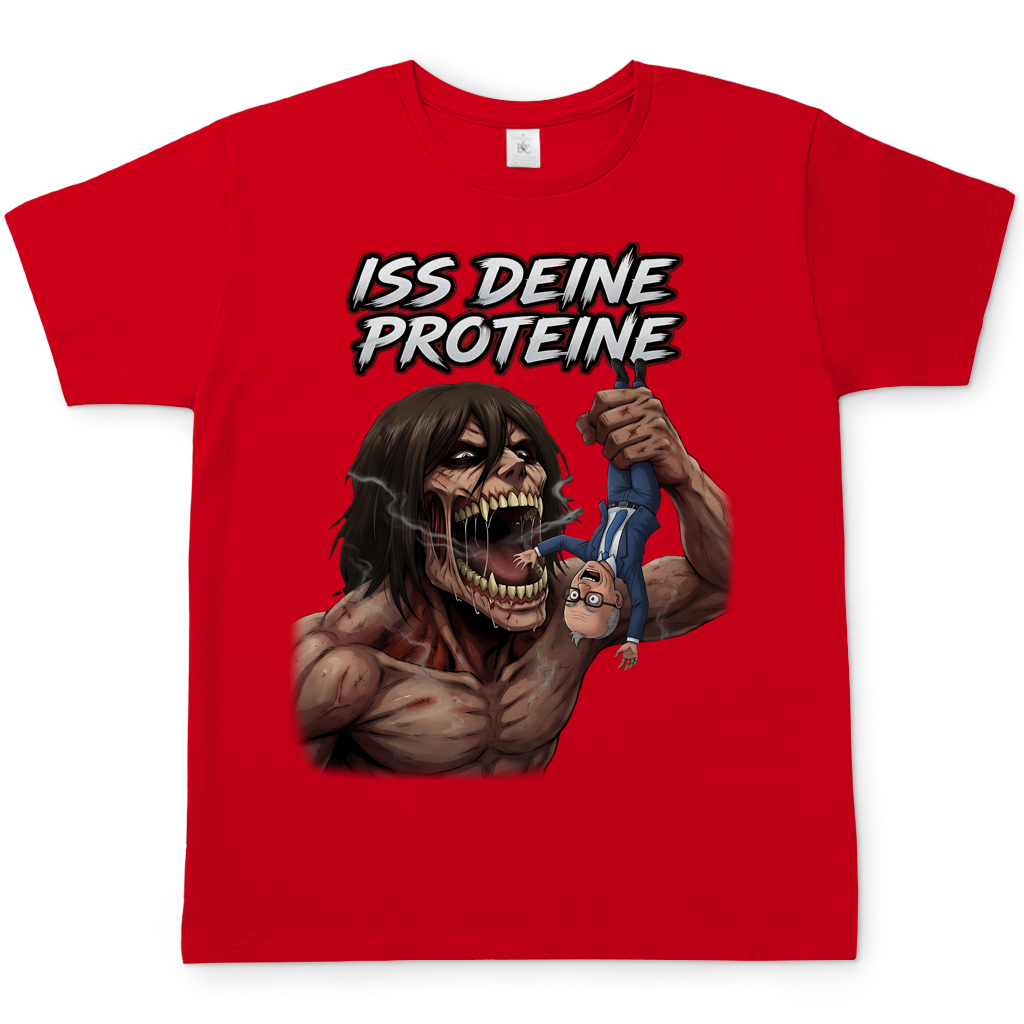 Iss deine Proteine Attack on Titan Merz - Herren T-Shirt Red